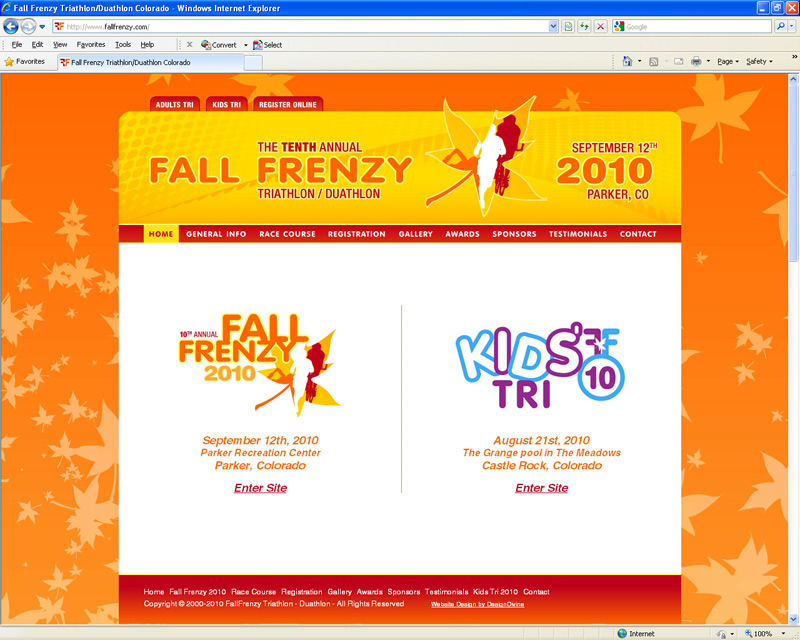Fall Frenzy Redesigned Home Page