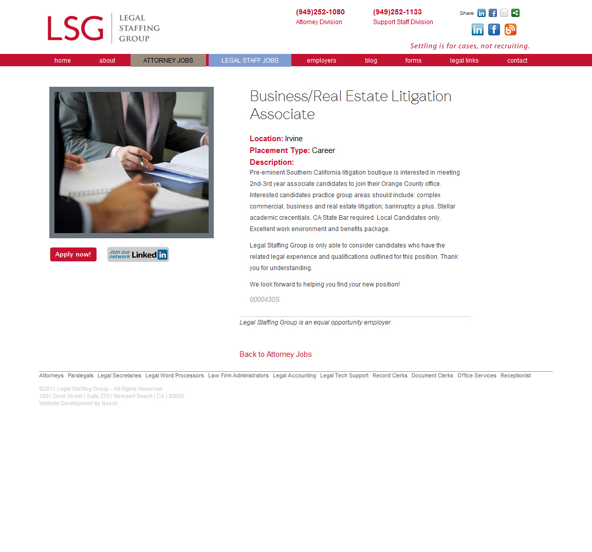 Legal Staffing Group: Database Integration