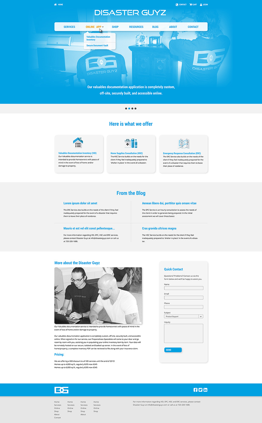 Homepage design comp