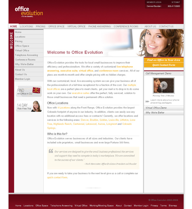 Office Evolution: Website Launch