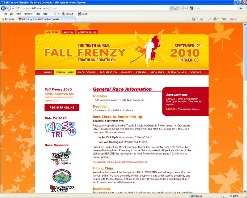 Fall Frenzy Redesigned Content Page